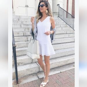 Banana Republic White Eyelet Cotton Mini Dress 4 (Box14)